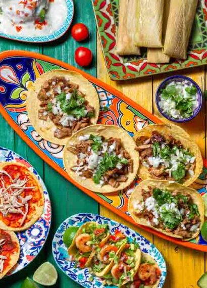 Diferentes paltos de comida mexicana