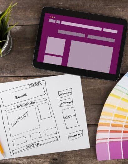 tablet con pantone para elegir colores